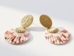 gold plated steel shell earrings for women in pakistan by dango
