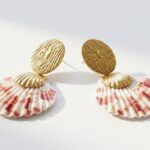 gold plated steel shell earrings for women in pakistan by dango