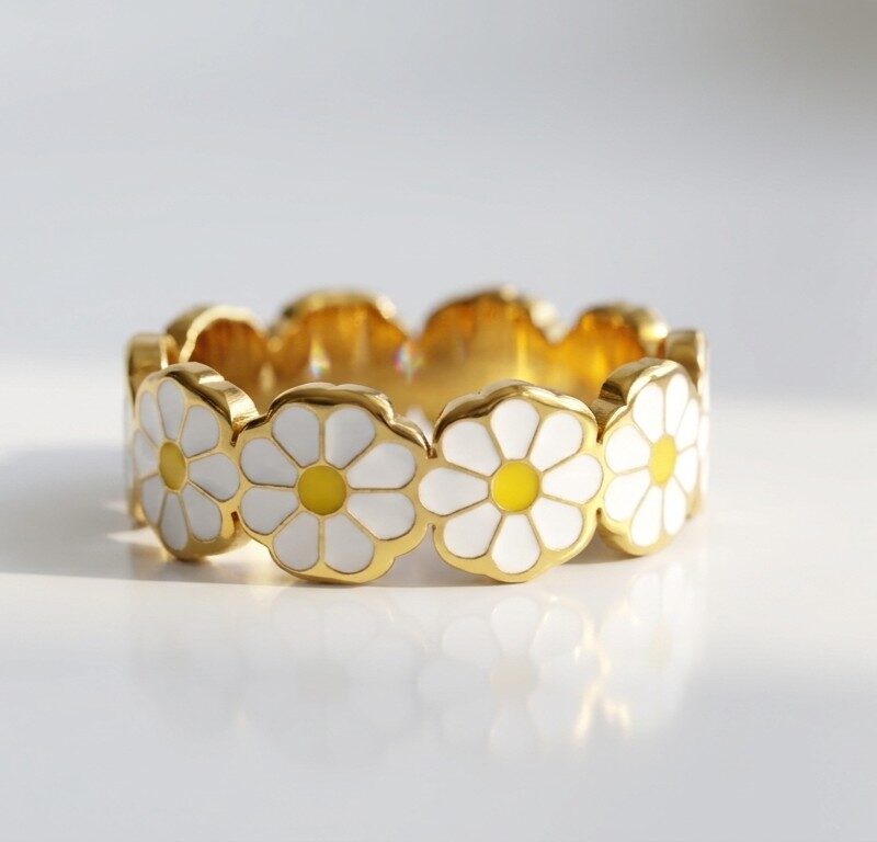 Gold Plated Floral Ring for women in Pakistan by dango