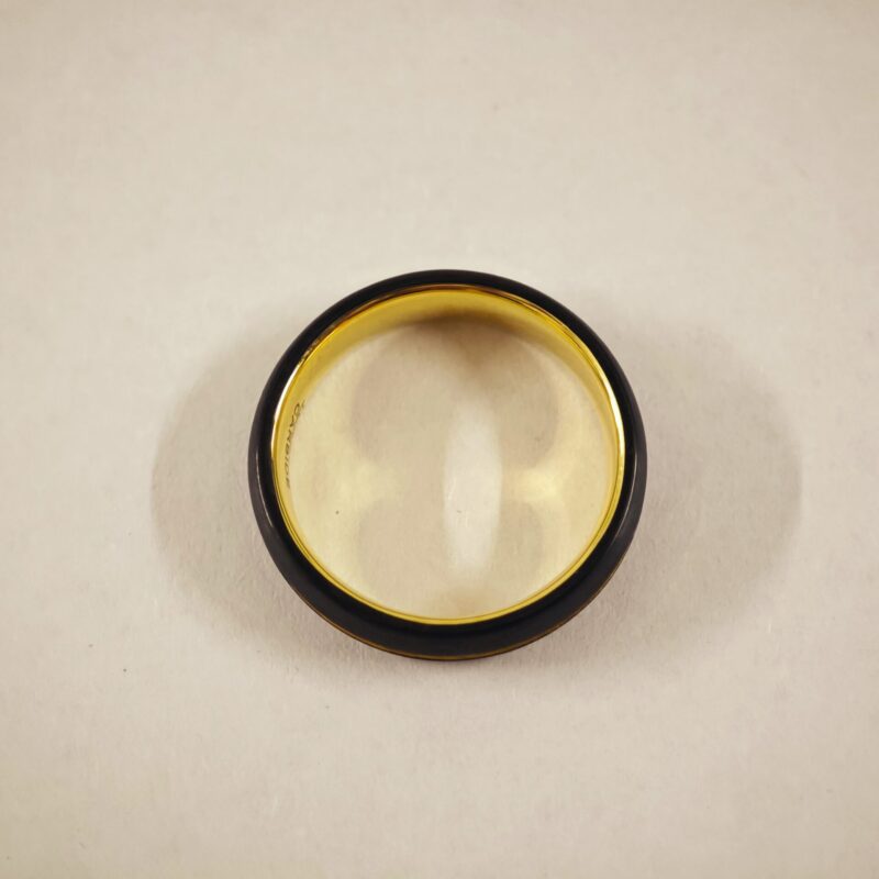6mm Tungsten Carbide Ring with Gold Groove
