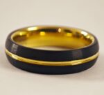 gold plated tungsten carbide black band ring in pakistan by dango