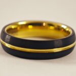 gold plated tungsten carbide black band ring in pakistan by dango