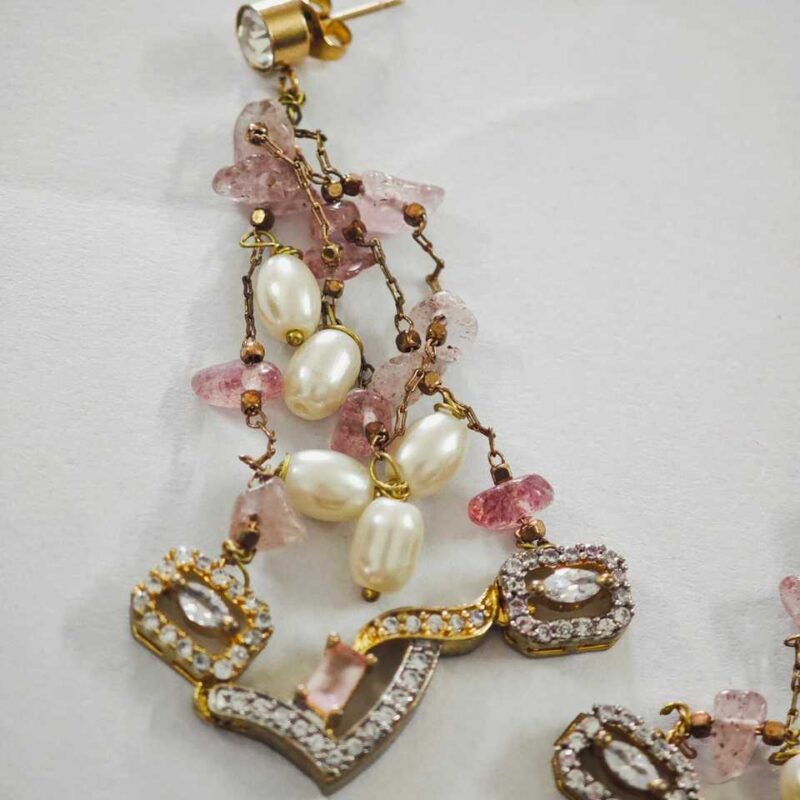 Amethyst Pearls & Zircon Sparkle Earrings