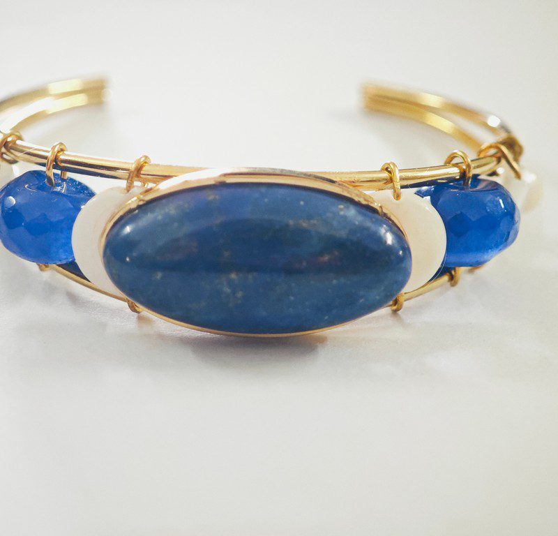Gold-Plated Natural Lapis Bangle for women in Pakistan by dango