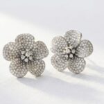 Floral Zircon Stud Earrings for women in Pakistan by dango