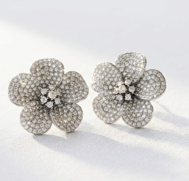 Floral Zircon Stud Earrings for women in Pakistan by dango