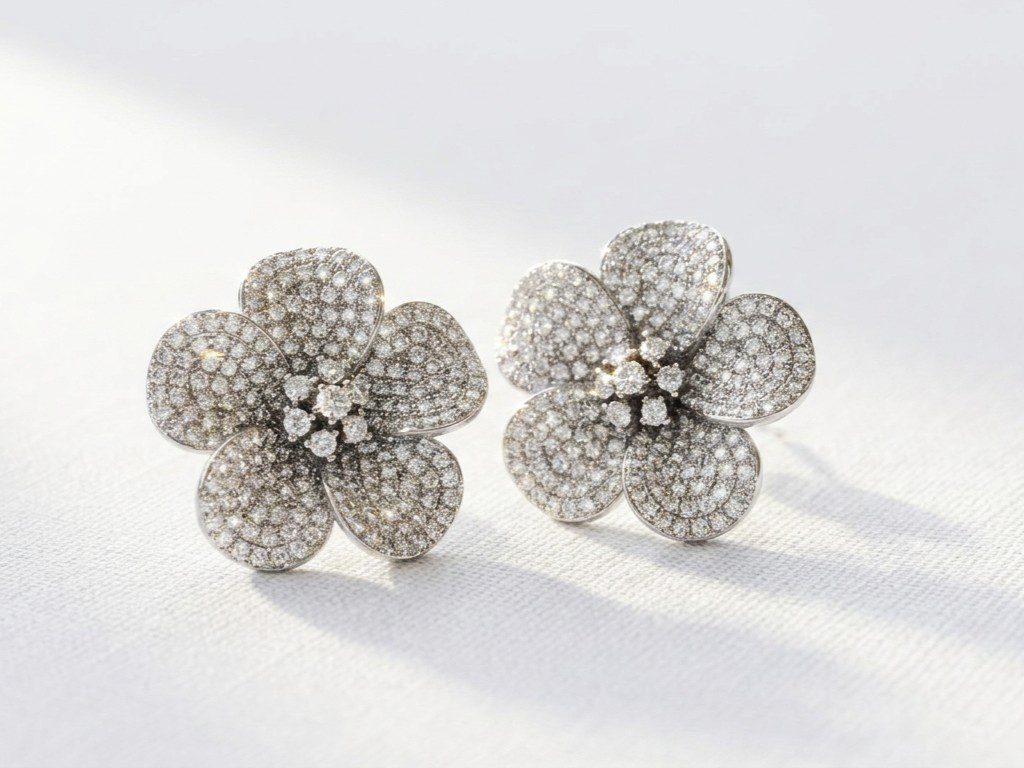 floral studs earrings pakistan Floral Zircon Stud Earrings for women in Pakistan by dango