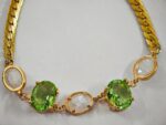 Luxe Green Crystal & White Stone Gold Bracelet - Image 3