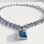 Blue and purple zircon Wedding Jewelry Set for women in Pakistan by dango