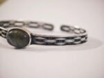 925 Silver Natural Labradorite Cuff Bangle - Image 4