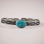 925 Silver and natural Turquoise Bangle for men in Pakistan by dango