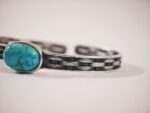 925 Silver Natural Turquoise (Feroza) Cuff Bangle - Image 3