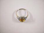 Amber Stone Adjustable Ring in 925 Silver