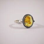 Natural amber Gemstone in 925 sterling silver vintage Ring - unisex in Pakistan by dango