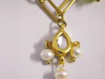 Gold-Plated Gemstone Charm Bracelet – 17cm | Paperclip Chain with Tourmaline, Jade & Pearls - Image 4