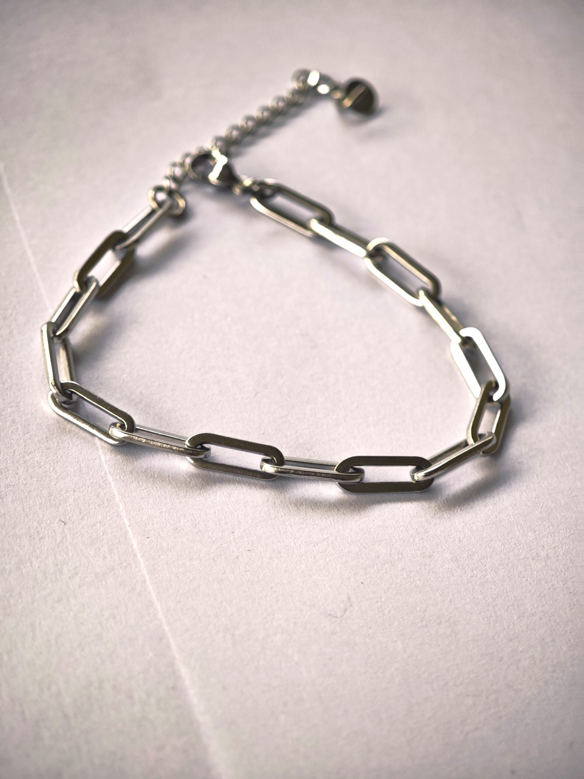 7mm Black Stainless Steel Chain Bracelet Minimal paperclip chain Steel Bracelet unisex in Pakistan by dango