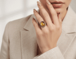Natural Amber Stone Adjustable Ring in 925 Silver - Image 3