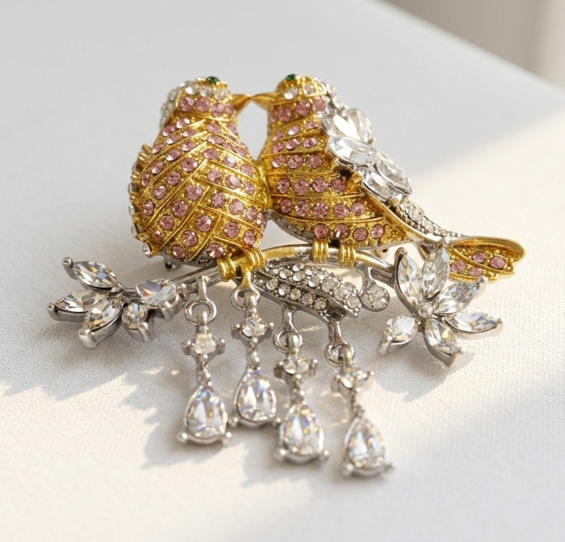Zircon Bird Brooch for women in Pakistan by dango