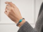 925 Silver Natural Turquoise (Feroza) Cuff Bangle - Image 4