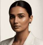 Minimal Silver Faux Stone Studs - Image 3