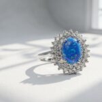 Natural blue opal gemstone in 925 Sterling Silver Ring for women in Pakistan by dango