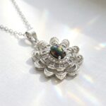 black opal in silver plated pendant for women in pakistan by dango