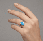 925 Sterling Silver Blue Natural Opal Ring – Modern Elegance - Image 3
