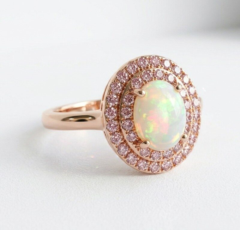 Opal Gemstone rose gold plated Ring for women in Pakistan by dango