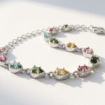 Natural Tourmaline Gemstone Steel Bracelet for women in Pakistan by dango