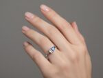 925 Sterling Silver Blue & White Zircon Ring – Elegant Two-Stone Design - Image 3