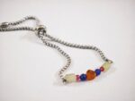 Multi-Stone Adjustable Bracelet – Stainless Steel with Natural Emerald, Tourmaline, Amethyst & Agate - Image 3
