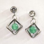 Natural Green jade Gemstone Stainless Steel tarnish free Earrings for women in Pakistan by dango