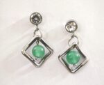 Natural Green jade Gemstone Stainless Steel tarnish free Earrings for women in Pakistan by dango