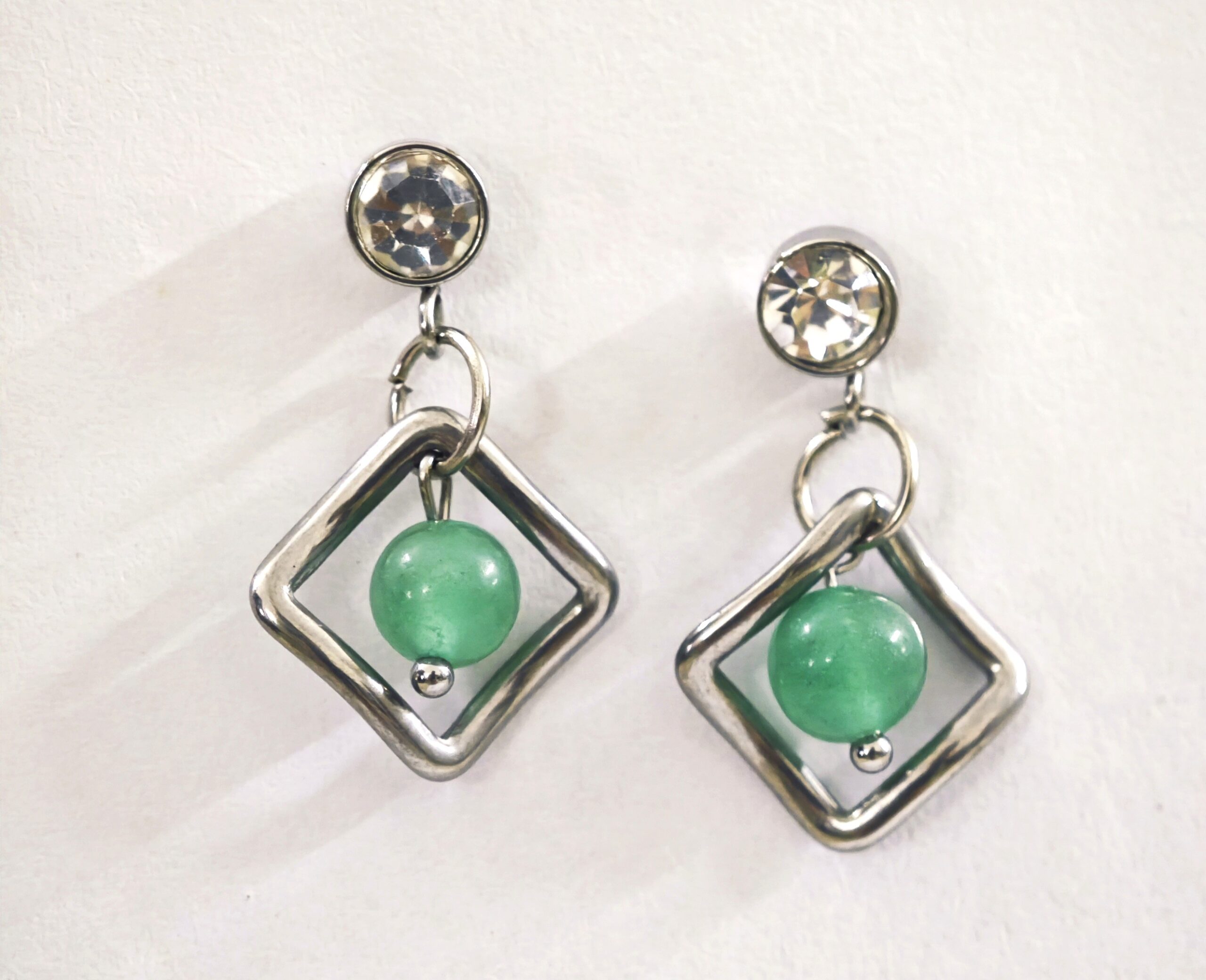 earrings pakistan Natural Green jade Gemstone Stainless Steel tarnish free Earrings for women in Pakistan by dango