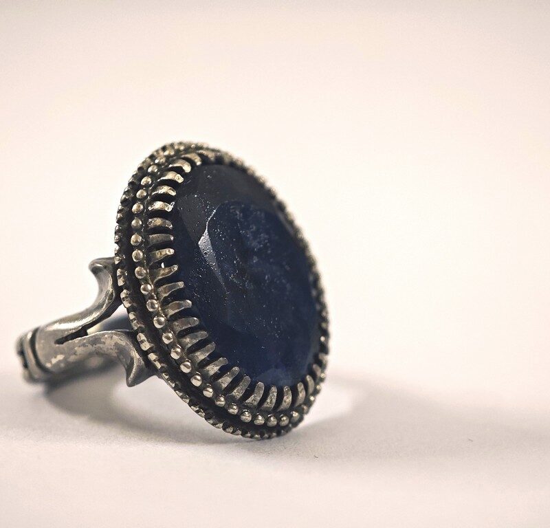 Natural Sapphire Gemstone in Silver Ring for men and women in Pakistan by dango