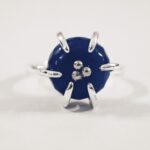 Natural Lapis in stainless steel adjustable Ring for women in Pakistan by dango