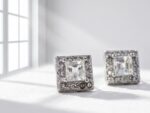 Natural Aquamarine Gemstone in 925 sterling Silver Stud Earrings for women in Pakistan by dango