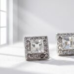 Natural Aquamarine Gemstone in 925 sterling Silver Stud Earrings for women in Pakistan by dango