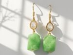 Natural Green Emerald Gemstone Earrings for women in Pakistan by dango