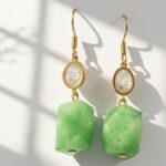 Natural Green Emerald Gemstone Earrings for women in Pakistan by dango