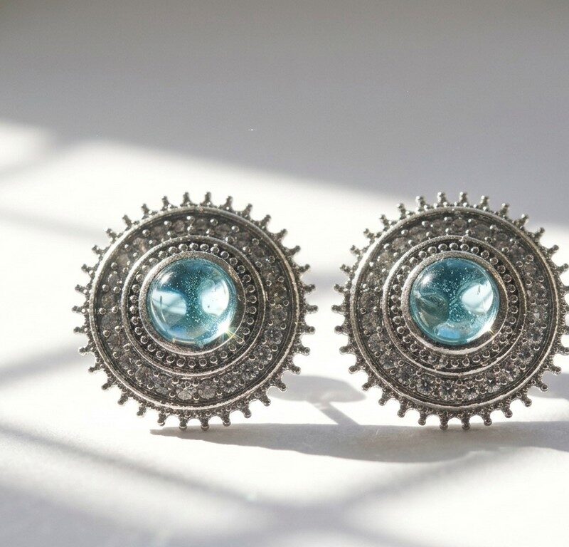 Silver Stud Earrings for women in Pakistan by dango