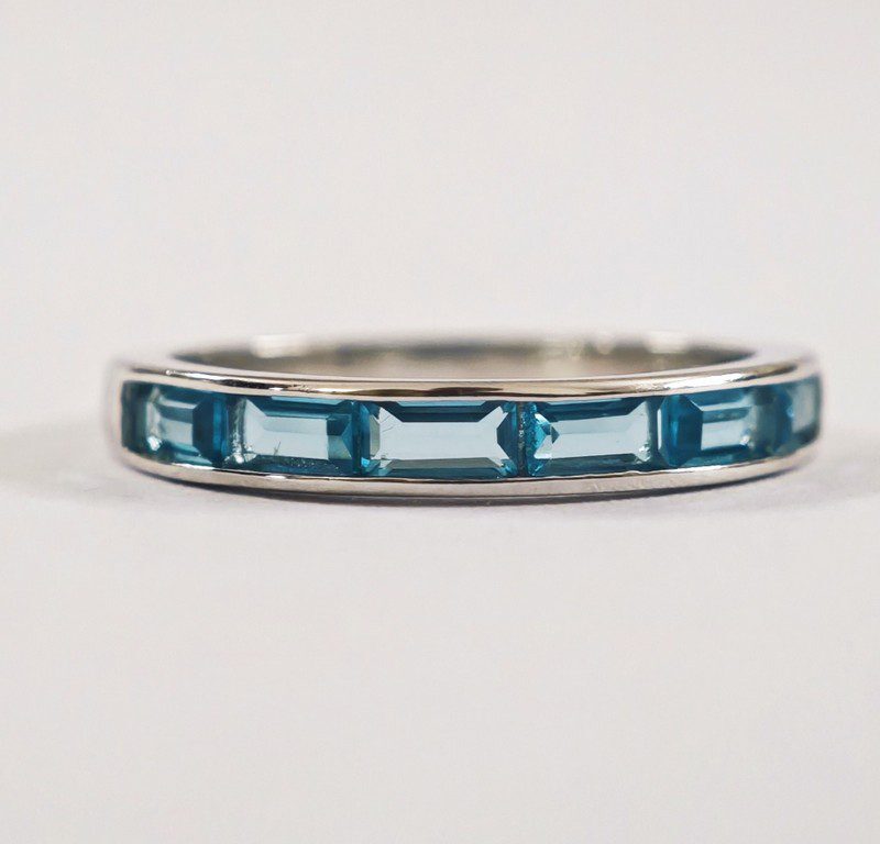 blue zircon in 925 sterling Silver Ring for women in Pakistan by dango