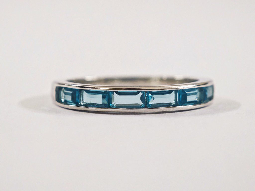 blue zircon band 925 blue zircon in 925 sterling Silver Ring for women in Pakistan by dango