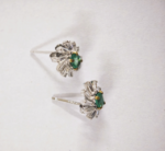 Natural Emerald Studs in 925 Silver