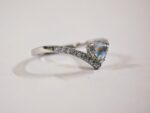 925 Sterling Silver Heart Moonstone Zircon Ring – Rhodium Plated - Image 3