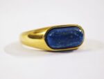 Gold-Plated Stainless Steel Natural Lapis Lazuli (Lajward) Ring - Image 3