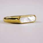 Mother of Pearl in gold plated steel Ring for women in Pakistan by dango