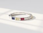 multi color zircon Sterling Silver band Ring for women in Pakistan by dango