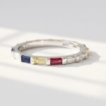 multi color zircon Sterling Silver band Ring for women in Pakistan by dango