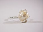 Stainless Steel Adjustable Ring with Natural Pearl - Image 4